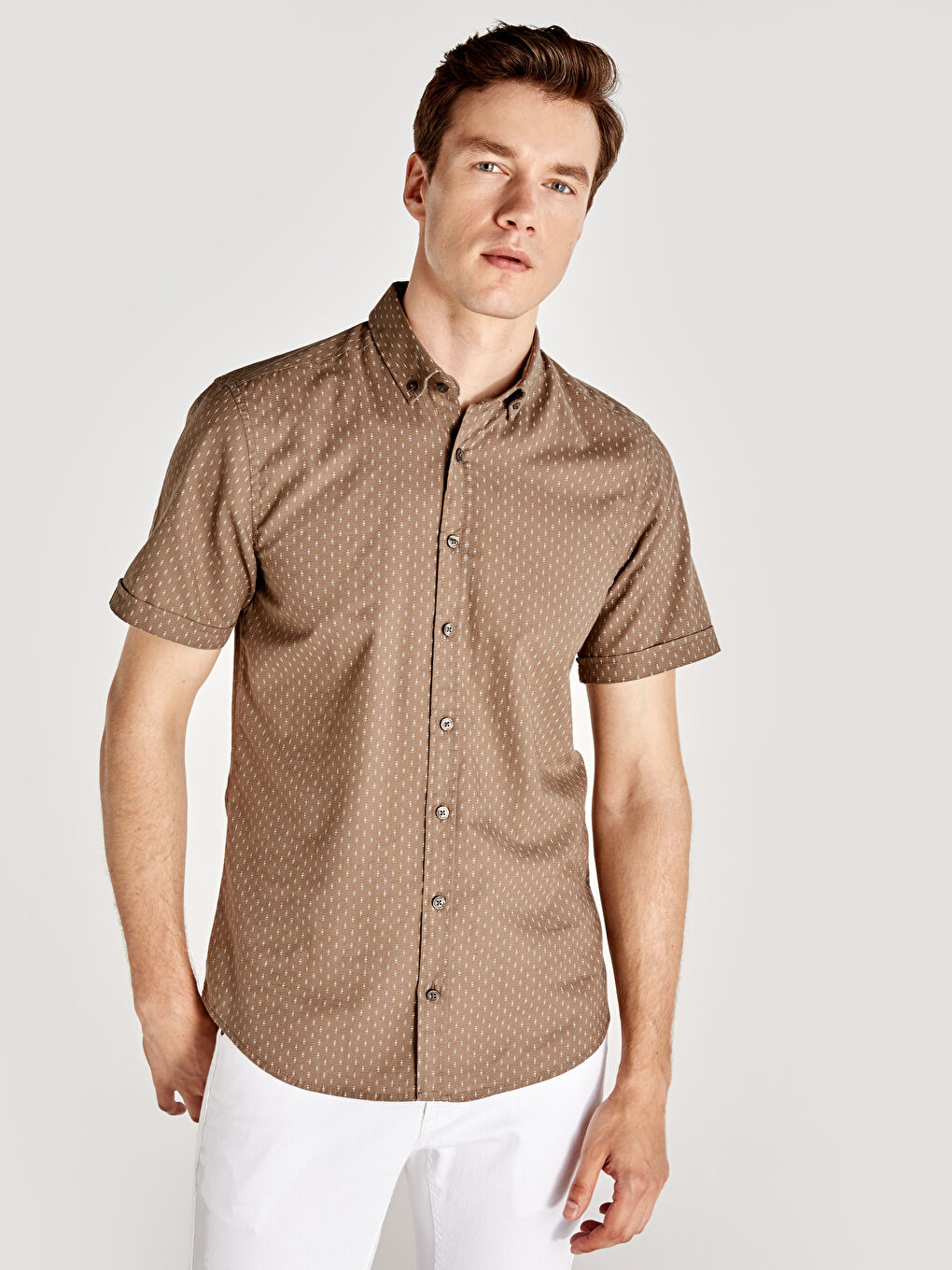 قميص بني رجل-1