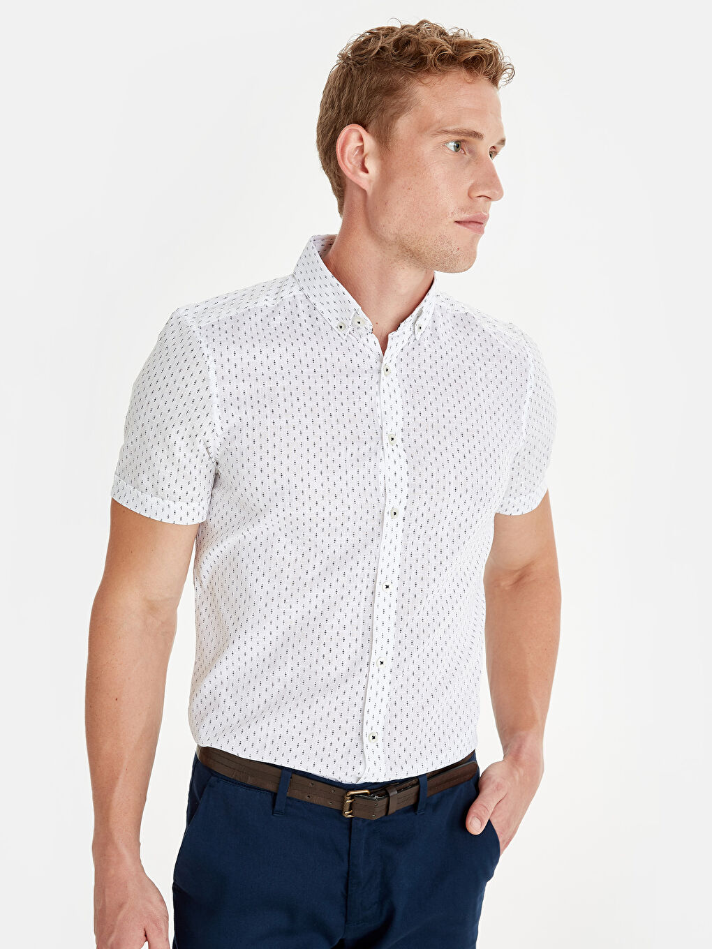 Beyaz Poplin Erkek Gömlek