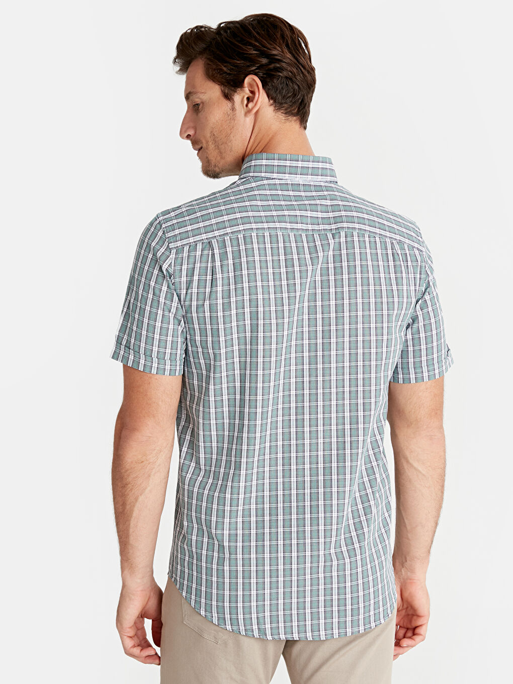 Yeşil Poplin Erkek Gömlek-2