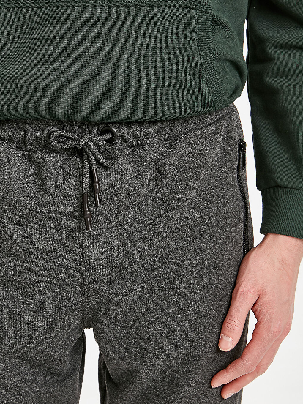 Antrasit Melanj Eşofman Altı-3