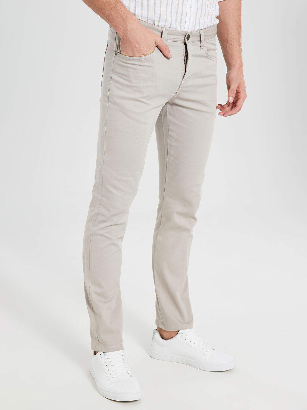 Slim Fit Dobby Fabric Men's Trousers-1