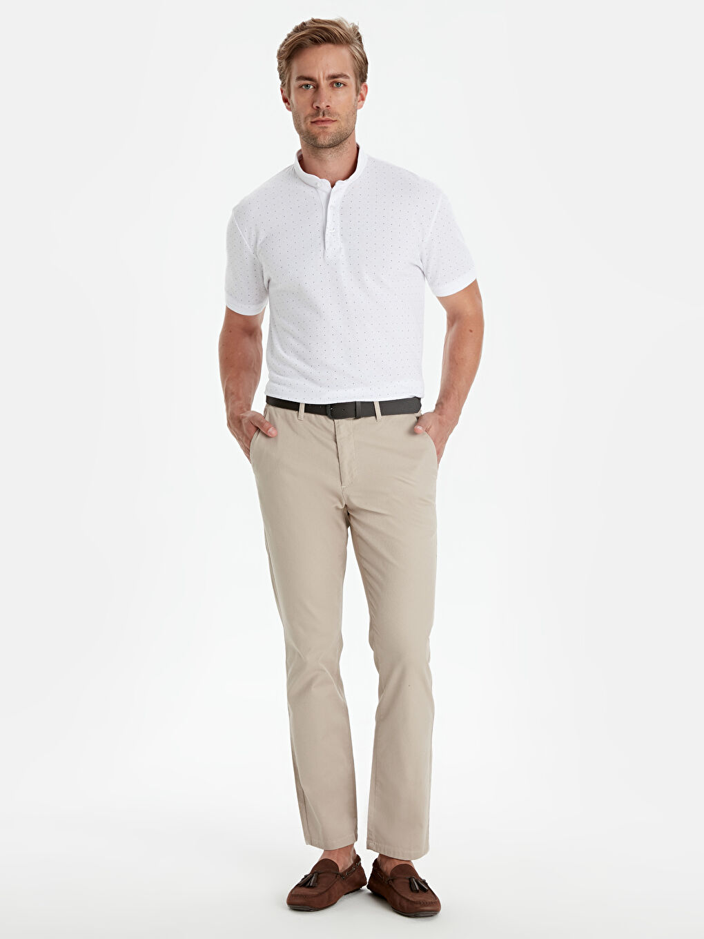 Bej Standart Kalıp Erkek Eşofman Altı