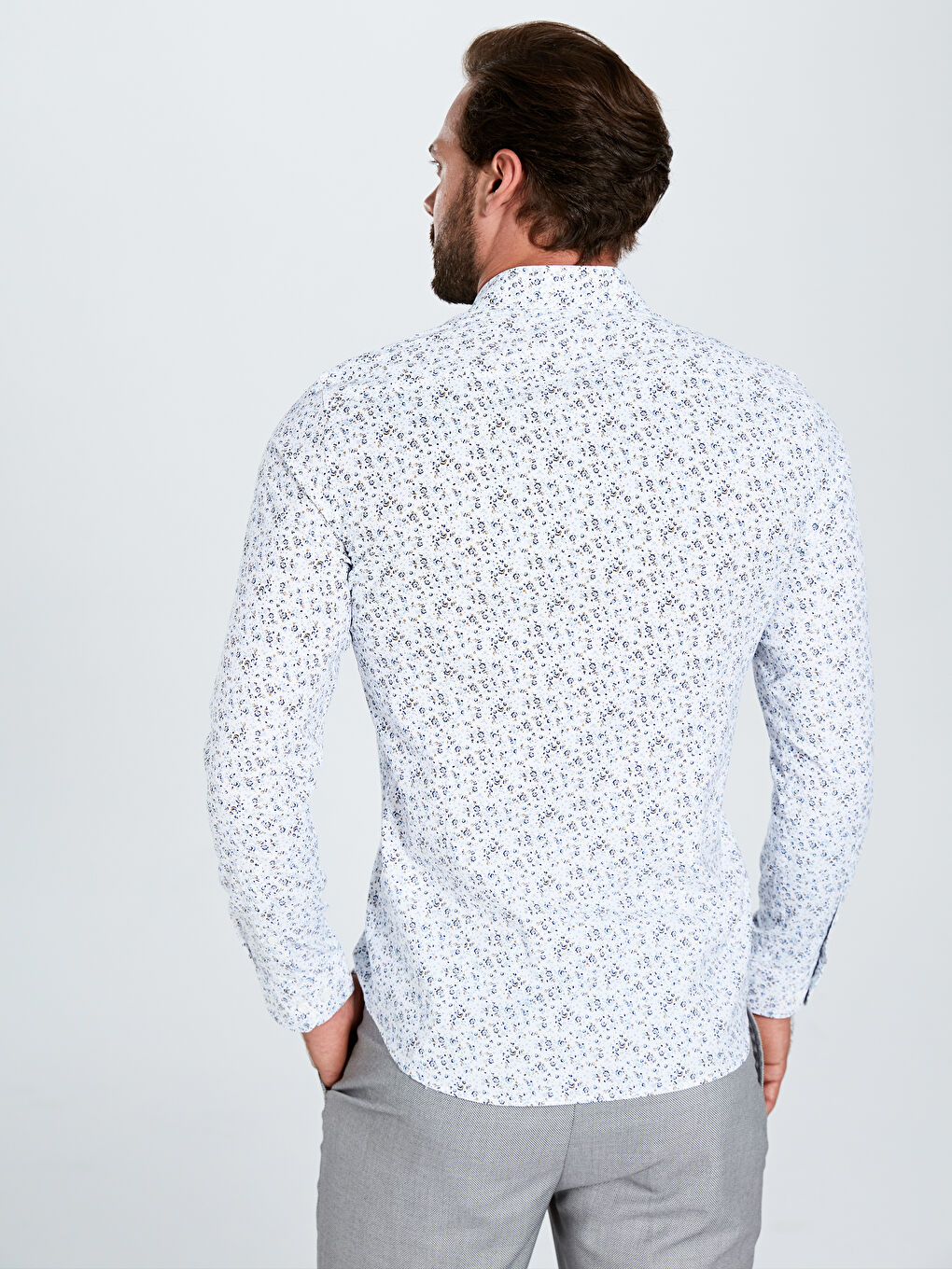 Beyaz Poplin Erkek Gömlek-2