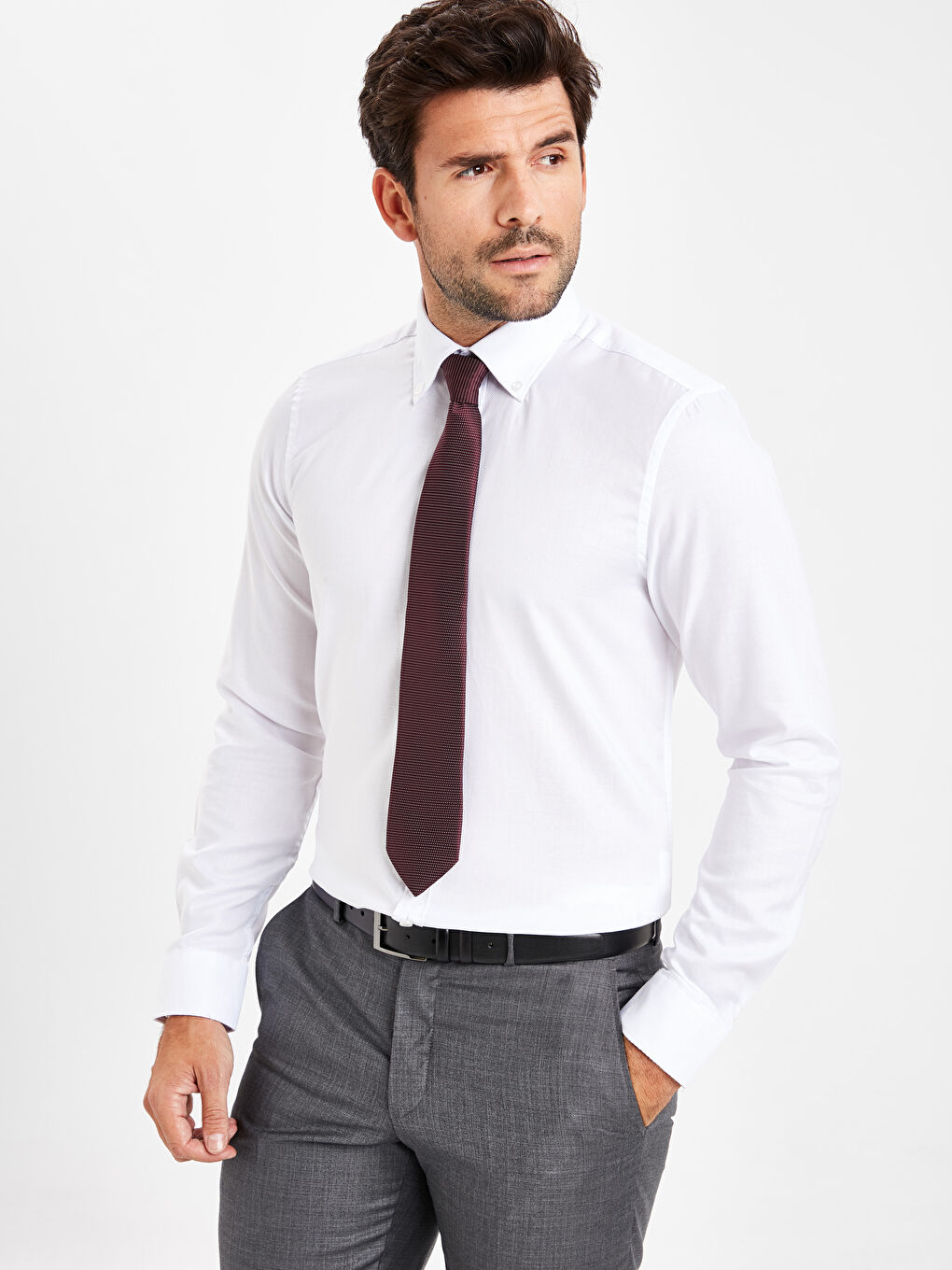 Мужчины Белый Рубашка-1