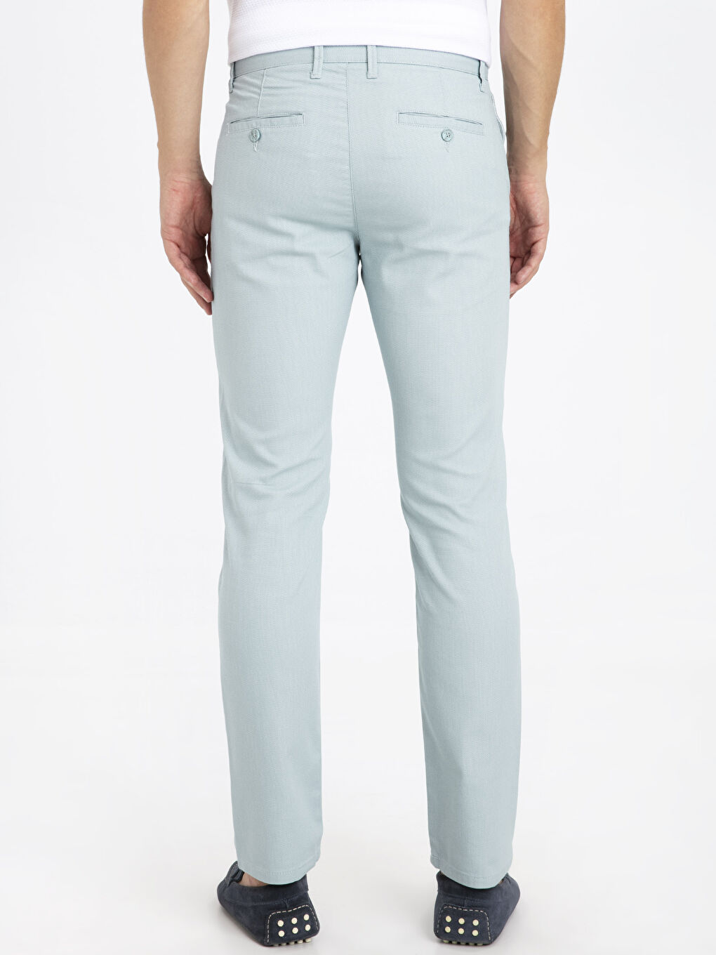 Mavi Slim Fit Dokulu Erkek Pantolon-2