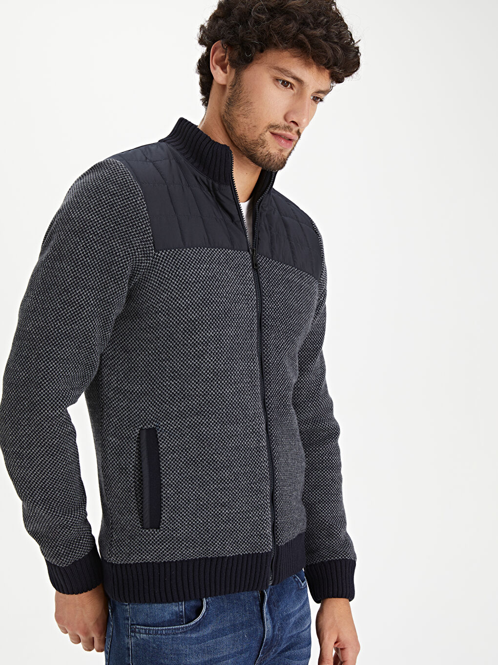 Man NAVY Cardigan-1