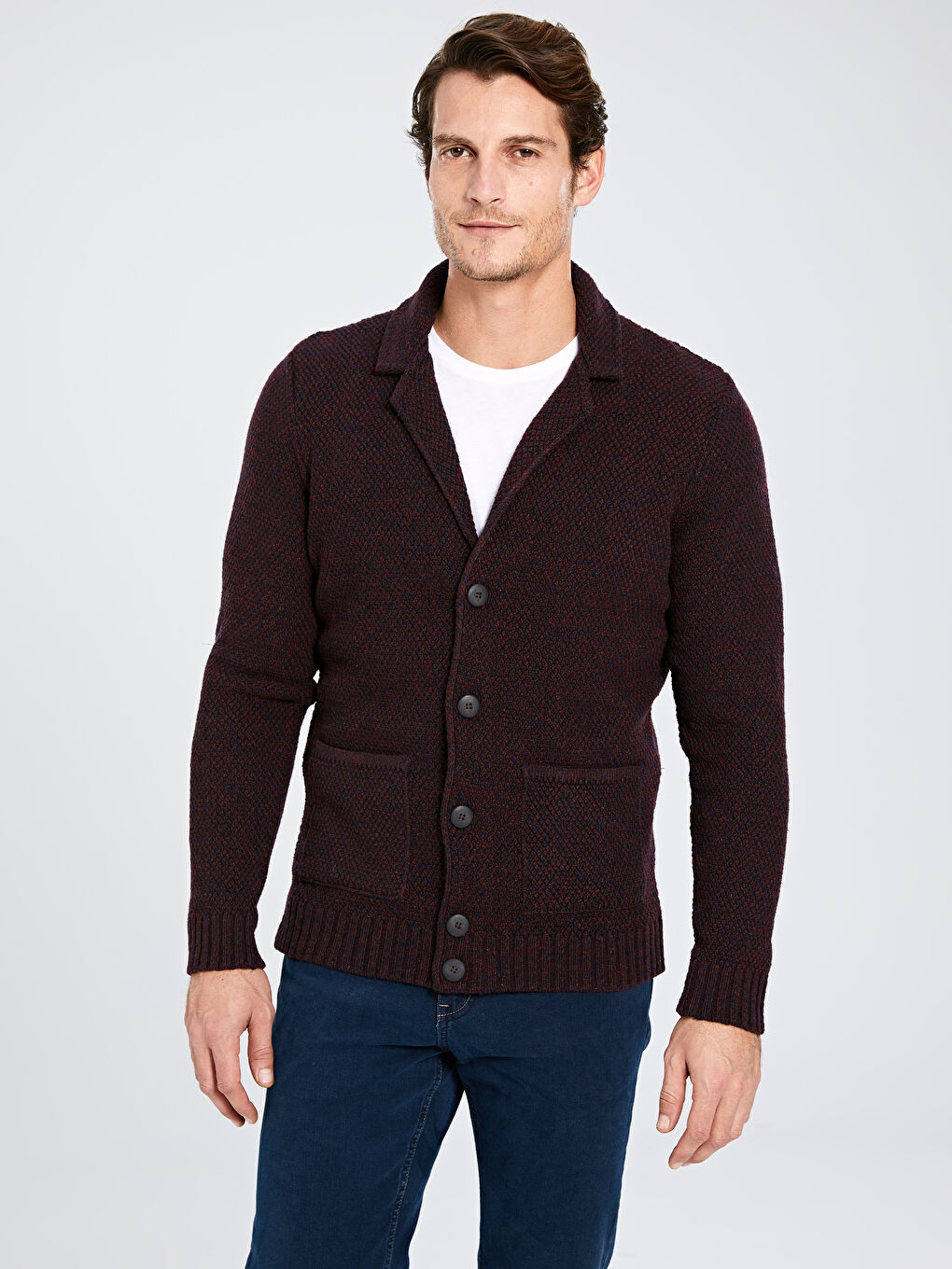 Чоловік БОРДОВИЙ Кардиган-1