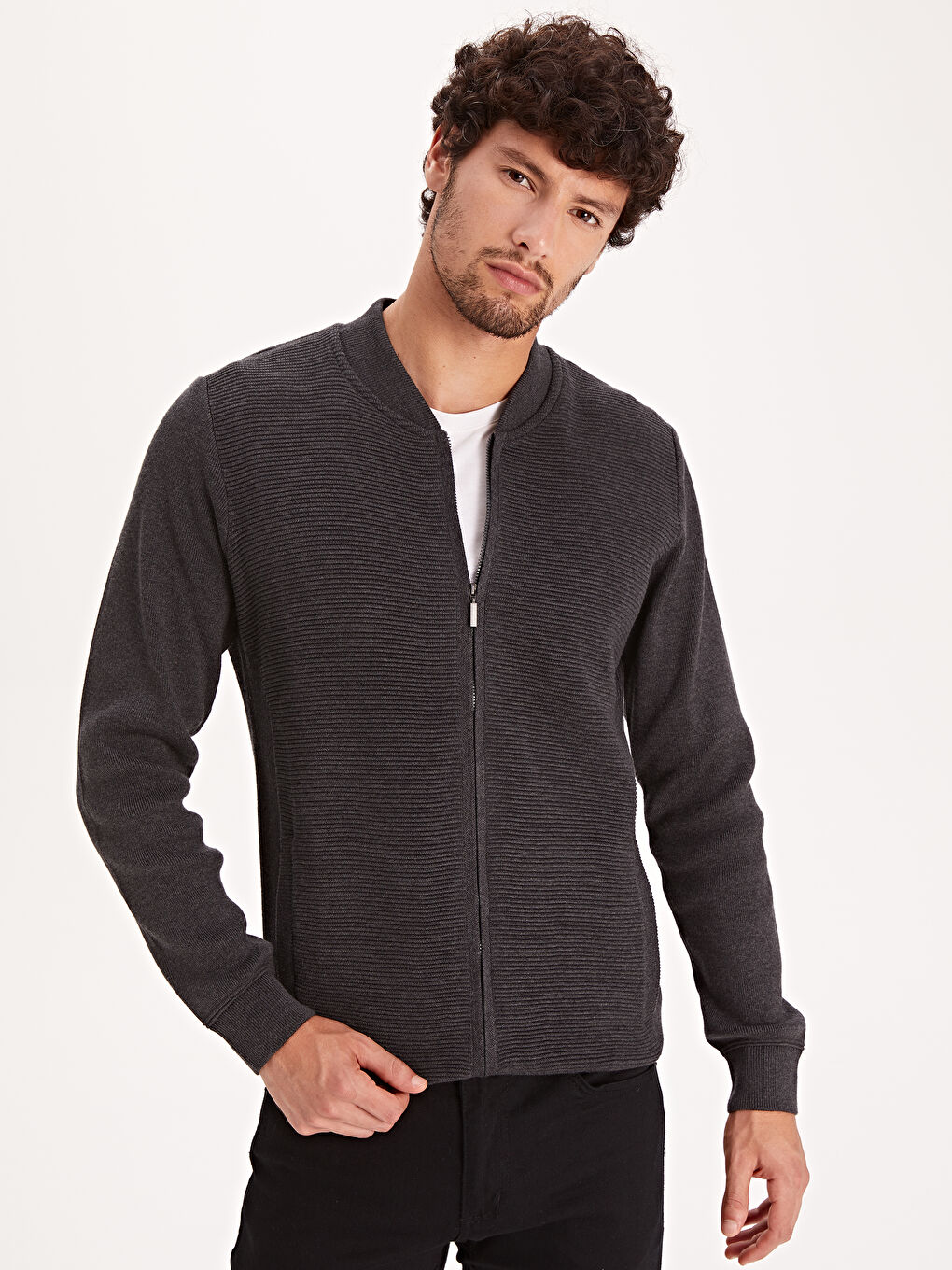 Мужчины Антрацитовый Кардиган-2