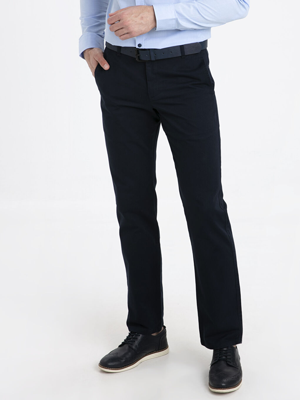 بنطلون شينو رجالي فضفاض بزاف من الگاباردين-1