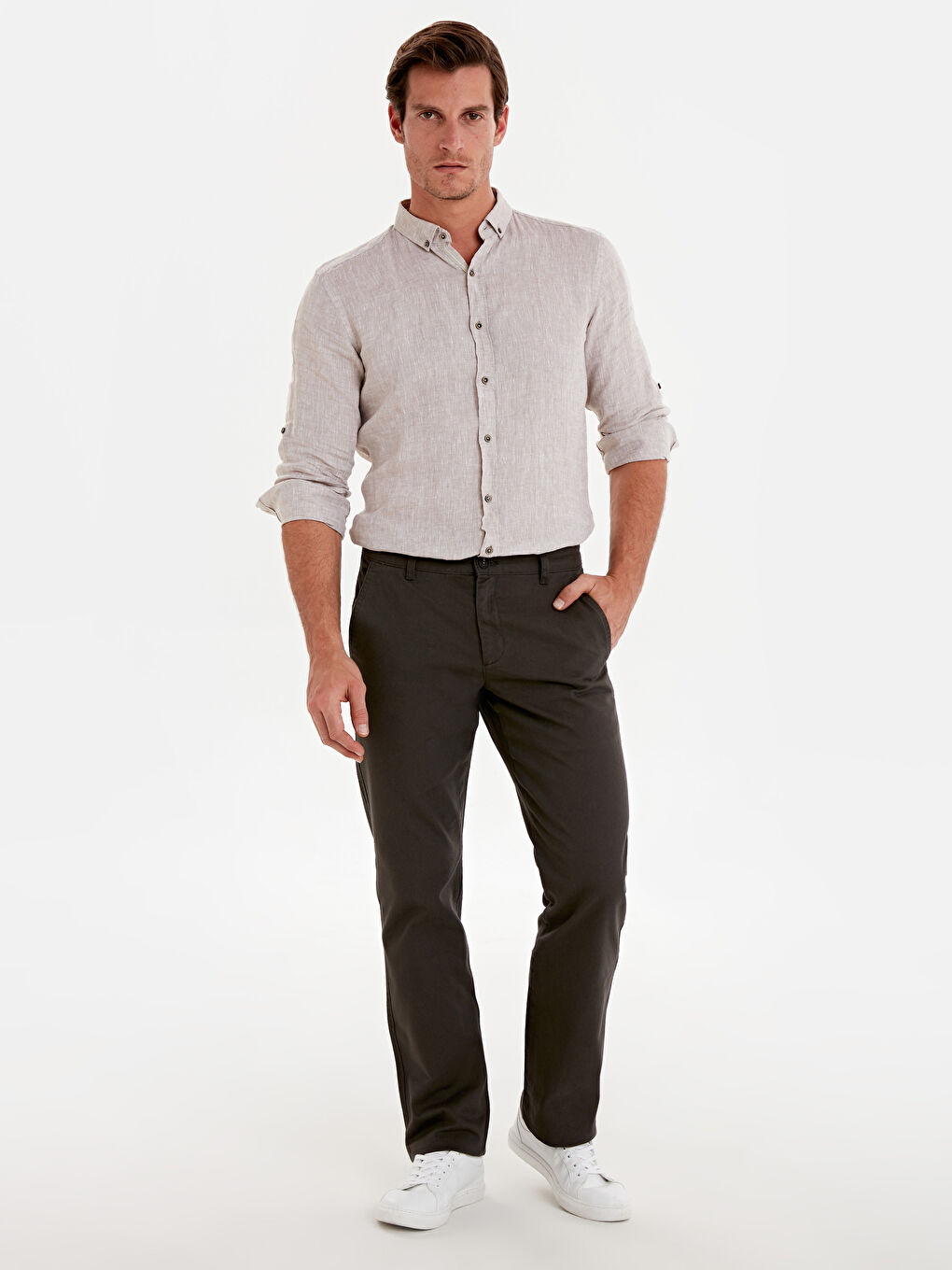 Antrasit En Geniş Kalıp Gabardin Erkek Chino Pantolon