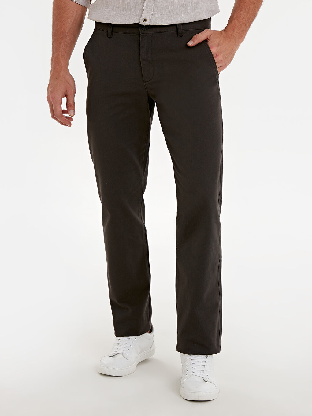 Antrasit En Geniş Kalıp Gabardin Erkek Chino Pantolon-1