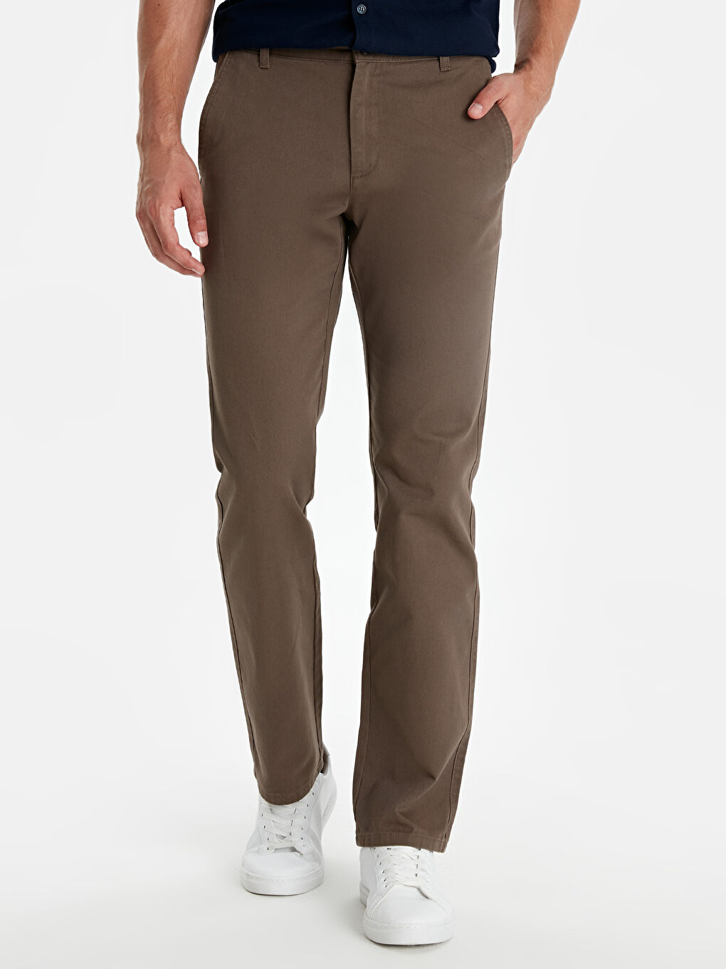 Брюки чино из габардина свободного кроя-1