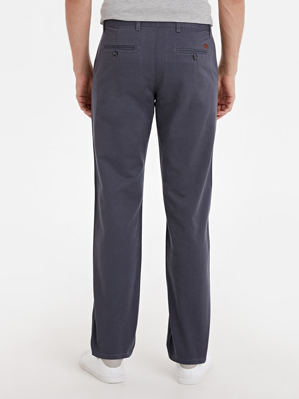 Antrasit Geniş Kalıp Gabardin Erkek Chino Pantolon-2