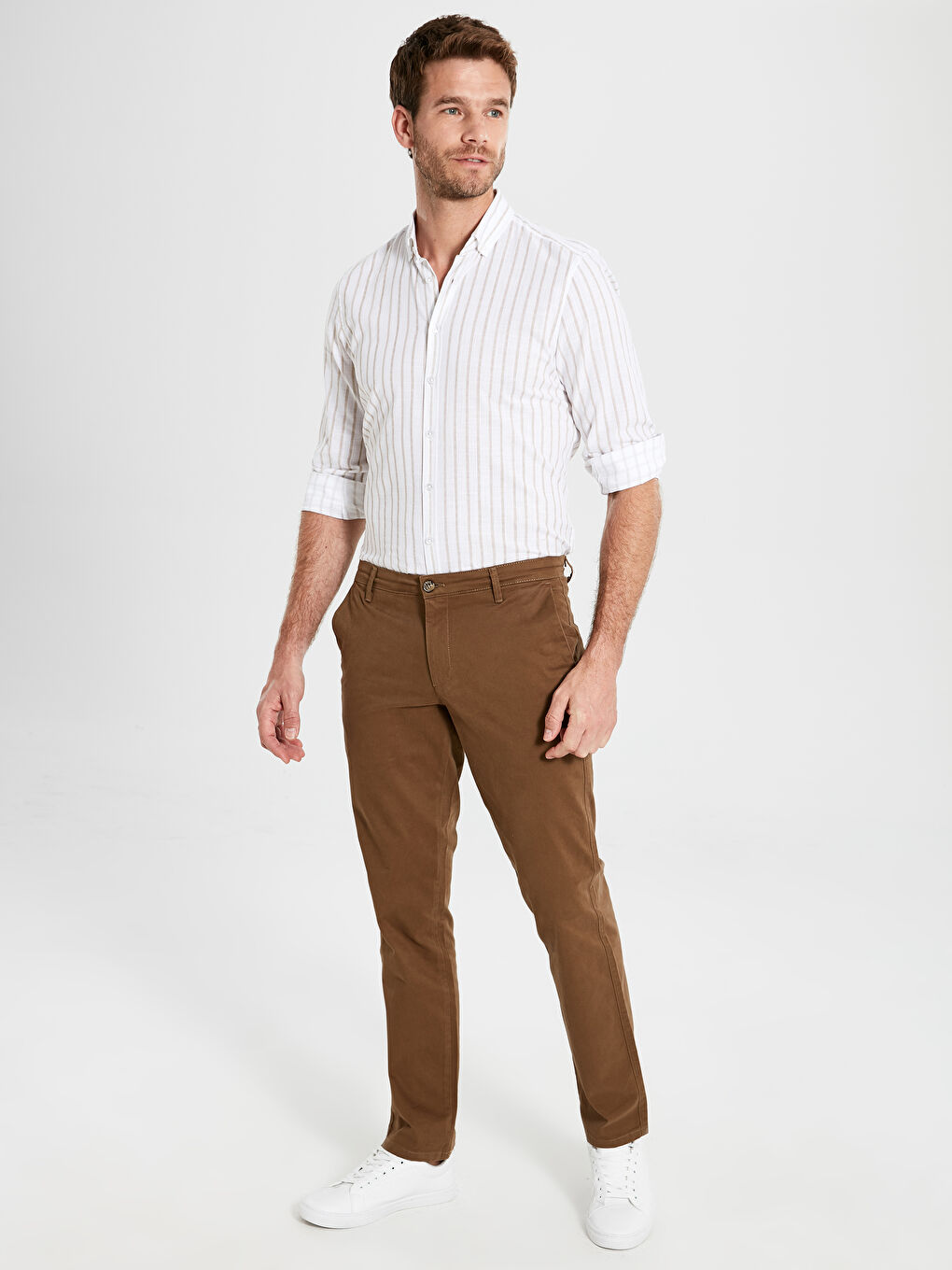 Man BROWN Chino Trousers -9W1022Z8-PNY