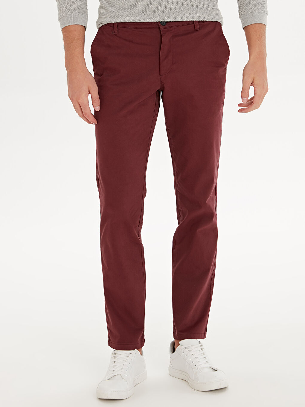 Pantalon chino ROUGE BORDEAUX Homme-1
