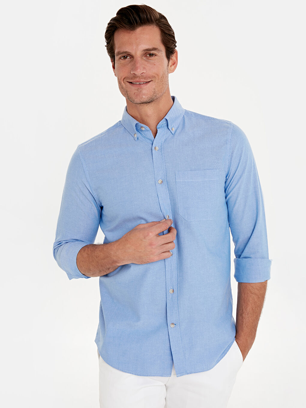 Regular Fit Long Sleeve Oxford Shirt-1