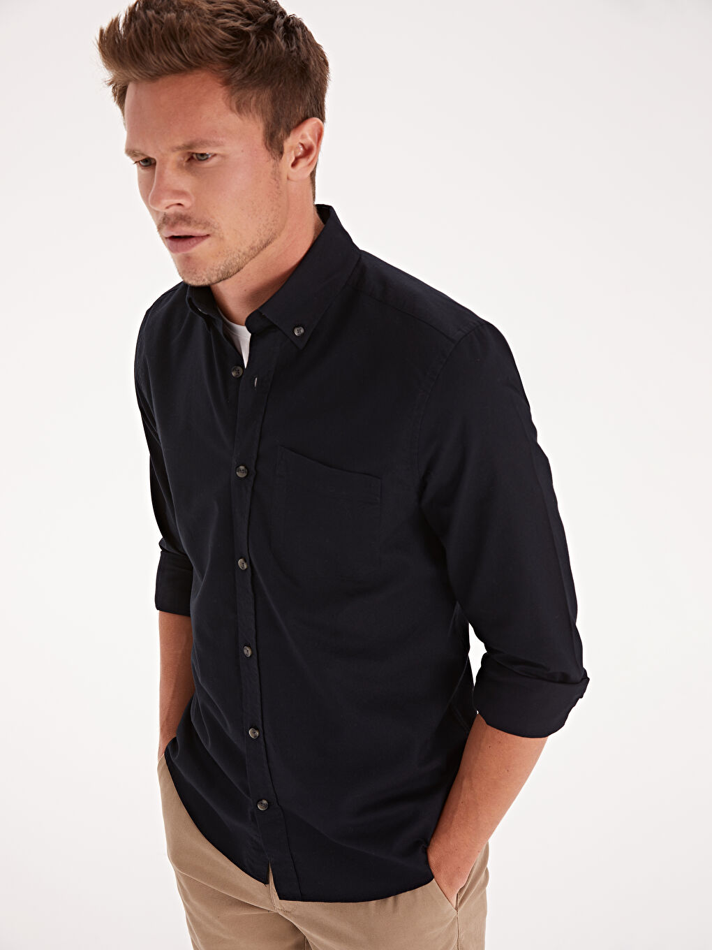 Regular Fit Long Sleeve Oxford Shirt-1