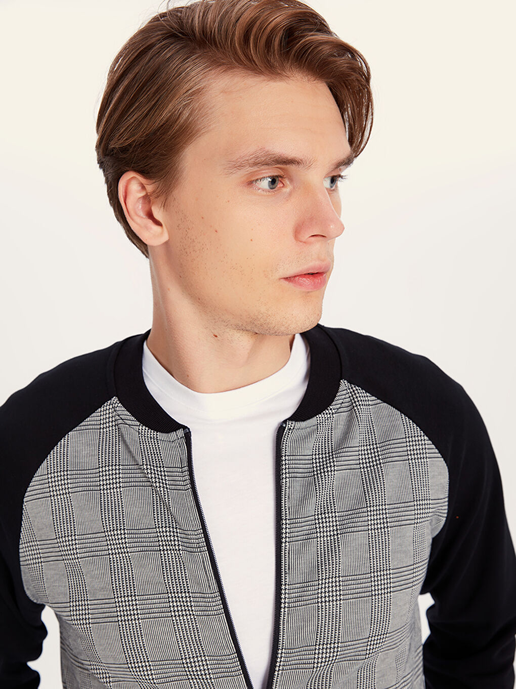 Gri Ekoseli Sweatshirt-3