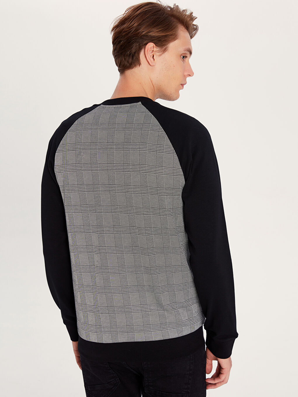 Gri Ekoseli Sweatshirt-4