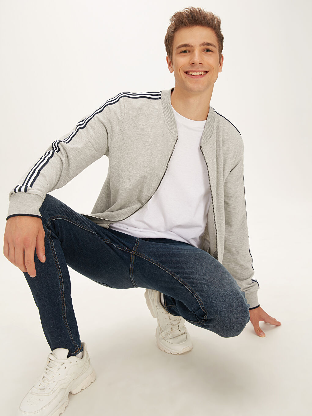 سويت شيرت بسحاب رمادى رجال-2