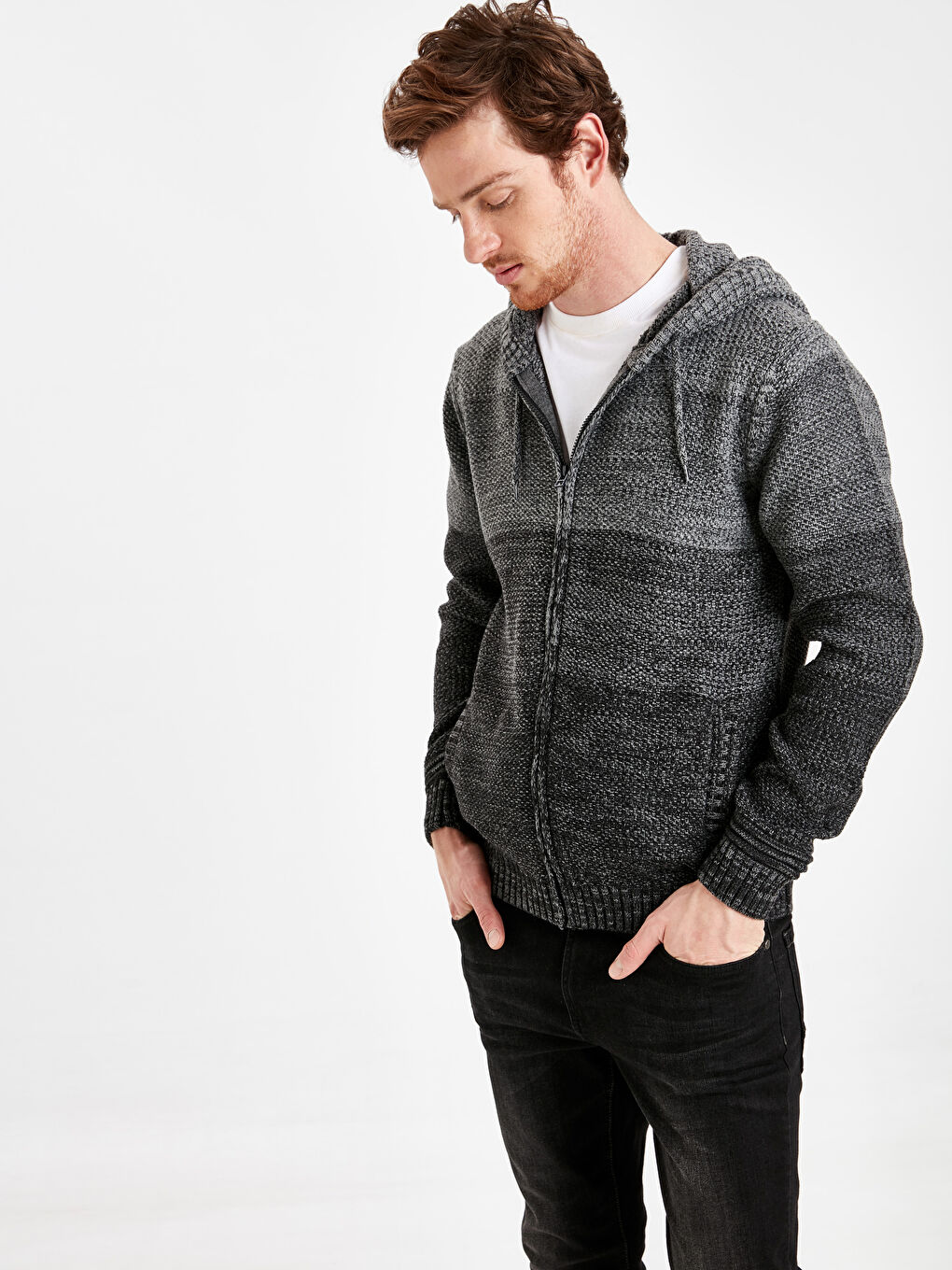 Men's Hooded Knitwear Cardigan