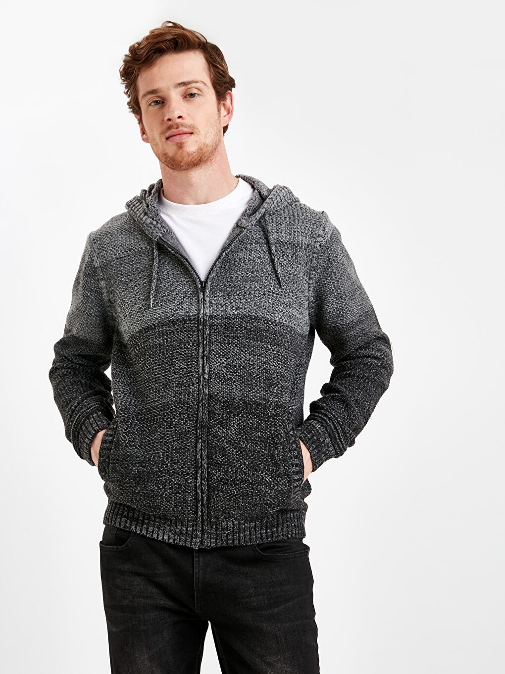 Men's Hooded Knitwear Cardigan-1