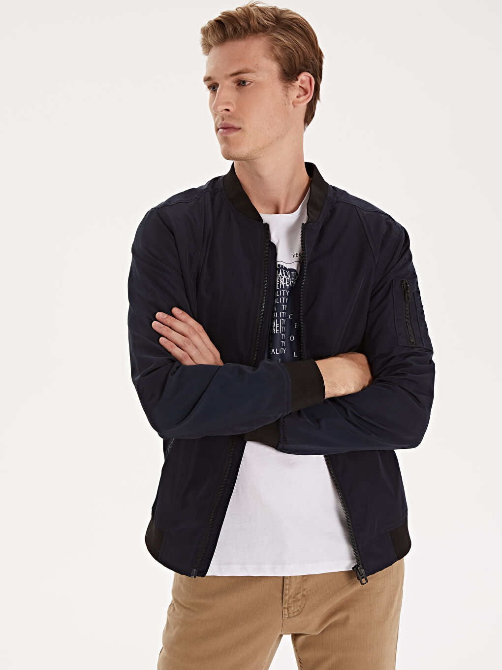 Lacivert Lacıvert Şişme Mont-1