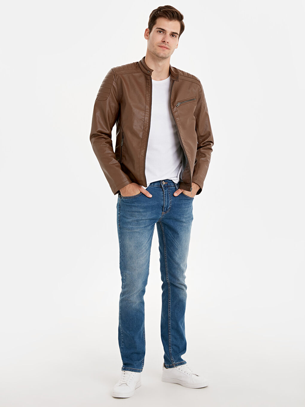 Lederlook-Mantel für Herren-2