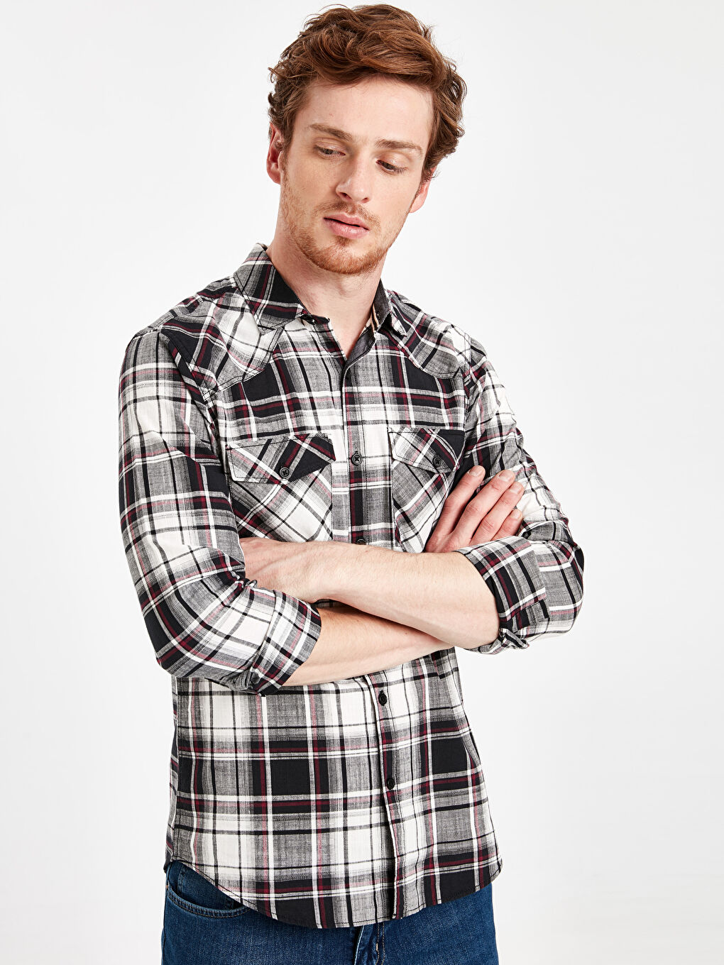 Ерлер қою күлгін Жейде-4