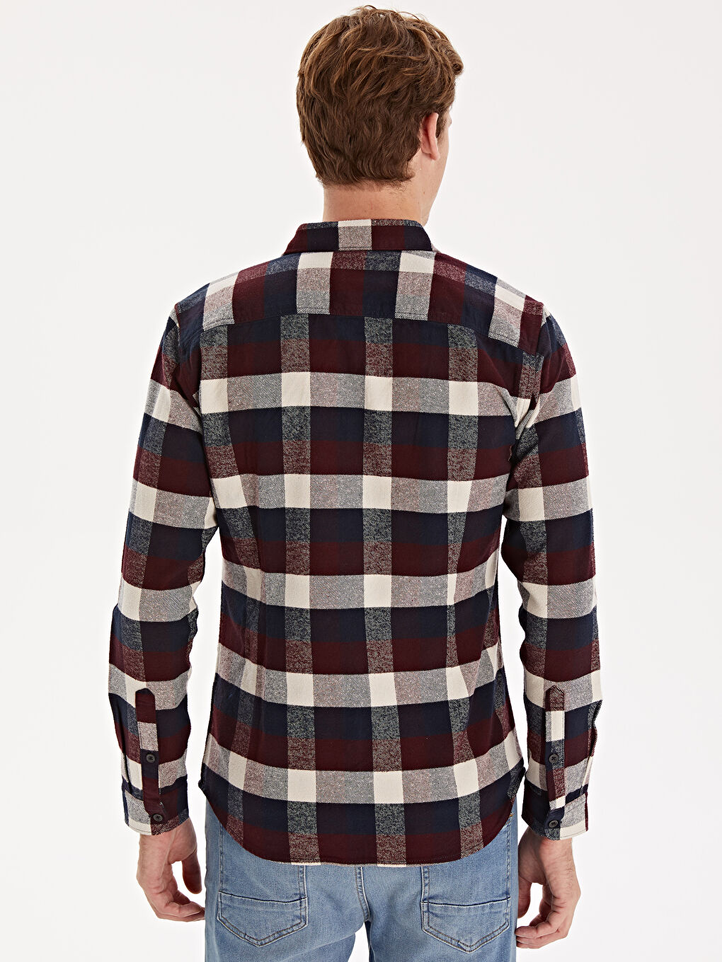 Man BORDEAUX Flannel Shirt-2
