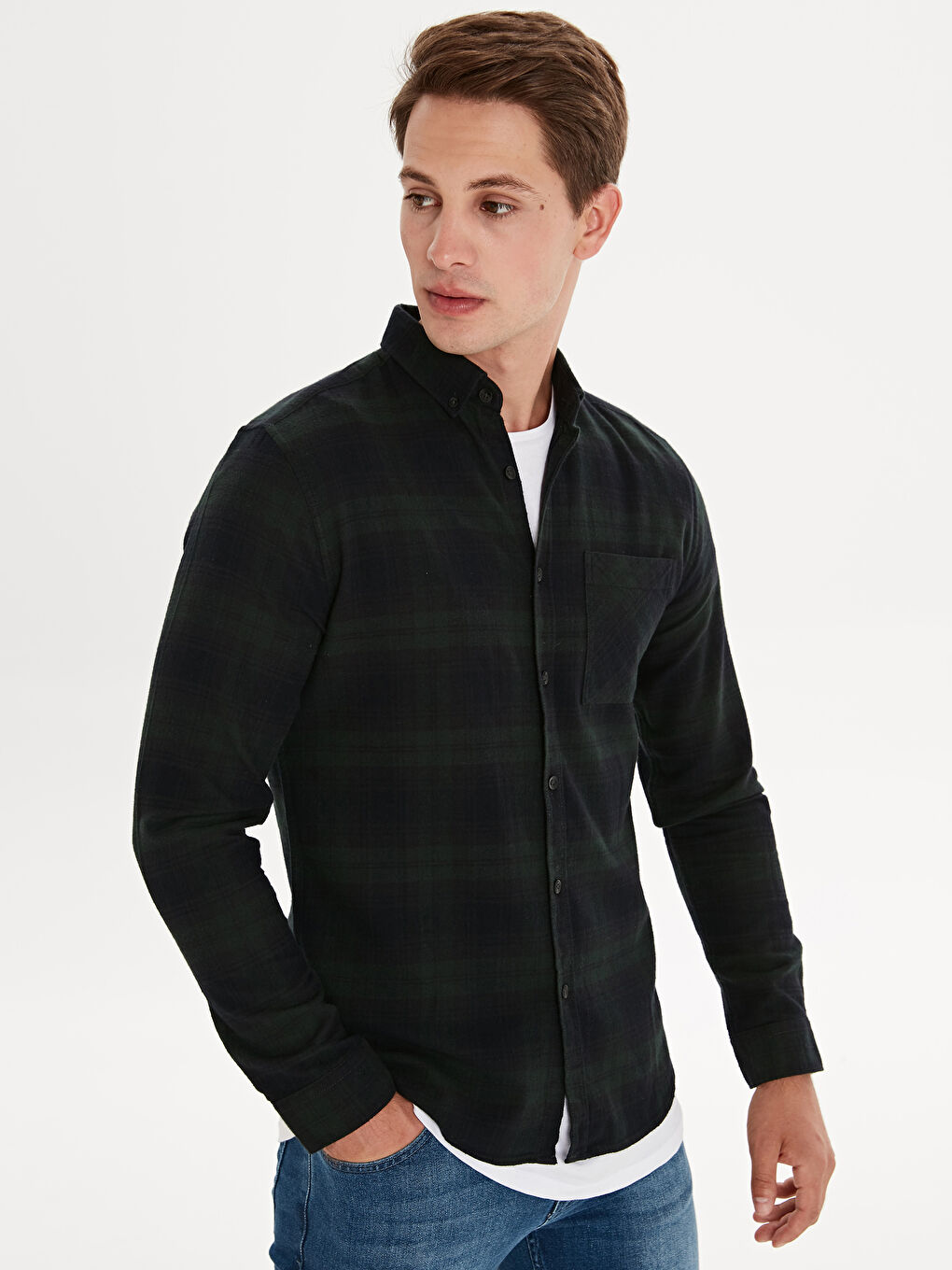 Man GREEN Flannel Shirt