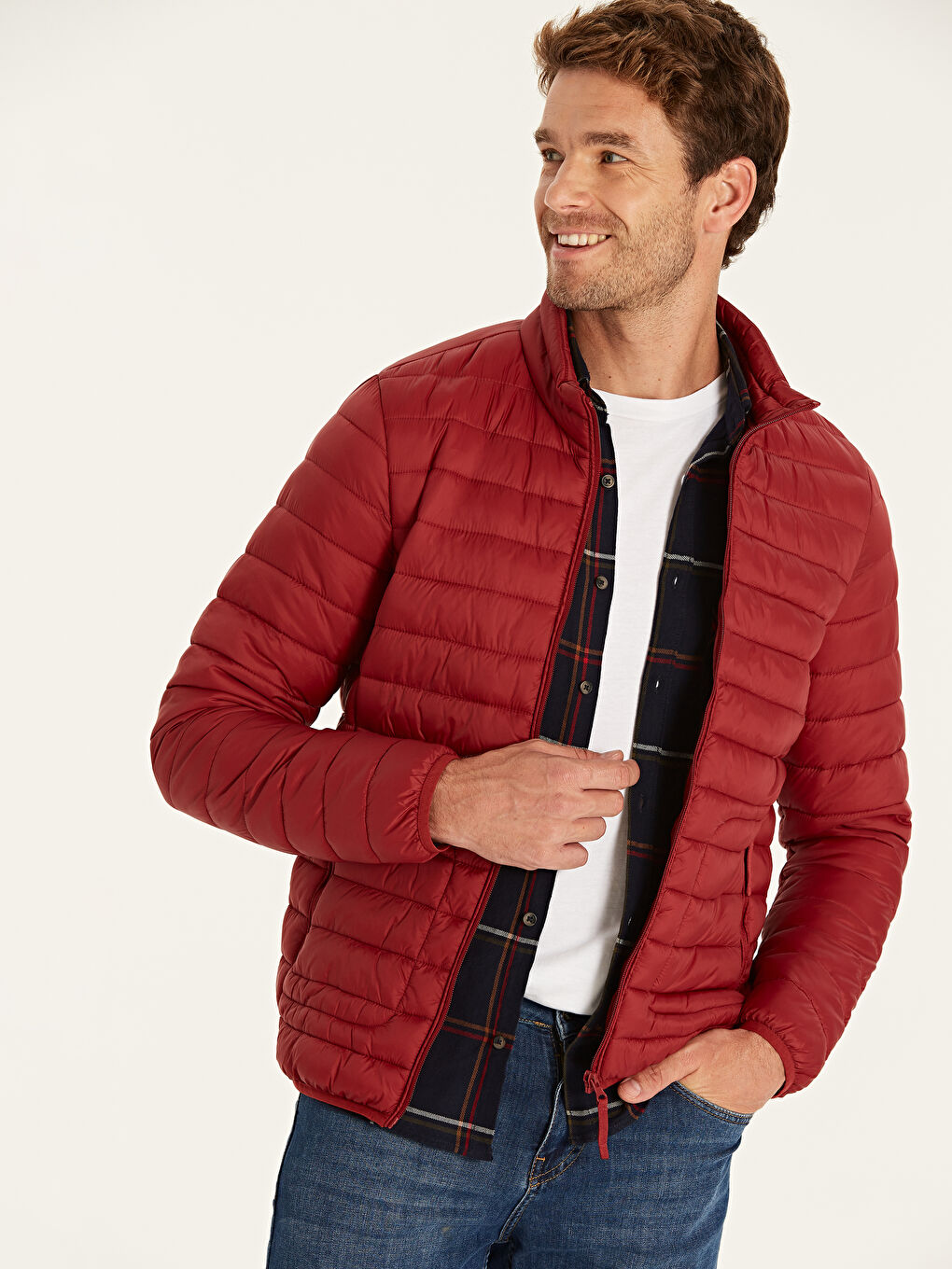 Koyu Kırmızı Şişme Mont-1