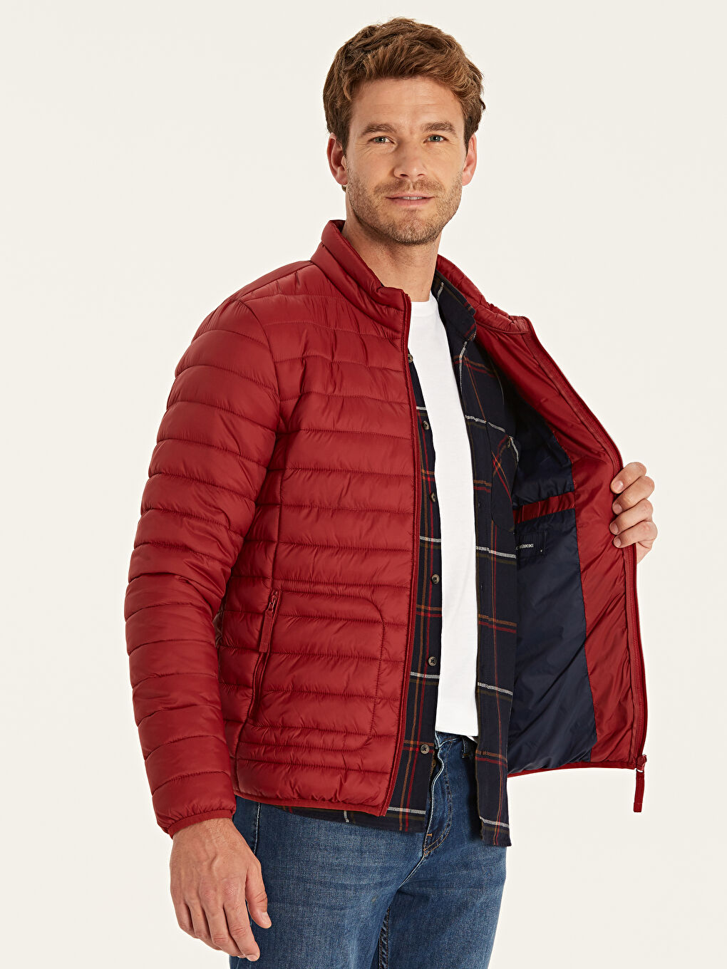 Koyu Kırmızı Şişme Mont-2