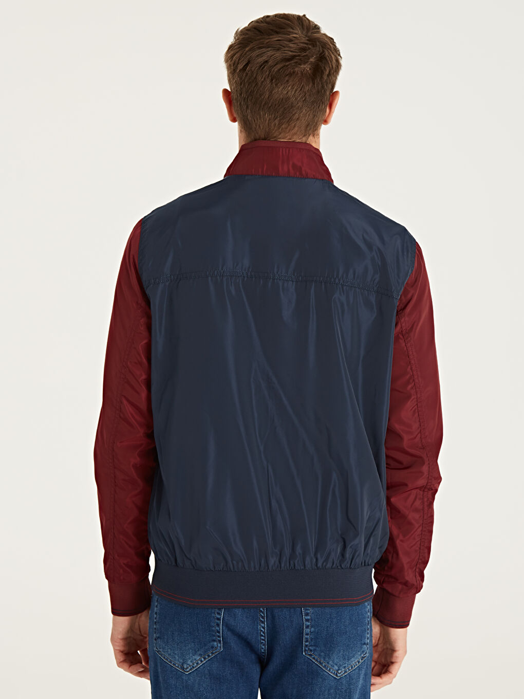 Haki Dik Yaka Erkek Mont-5