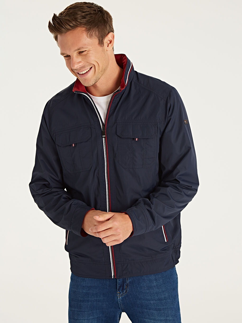 Чоловік ТЕМНО-СИНІЙ Пальто-1