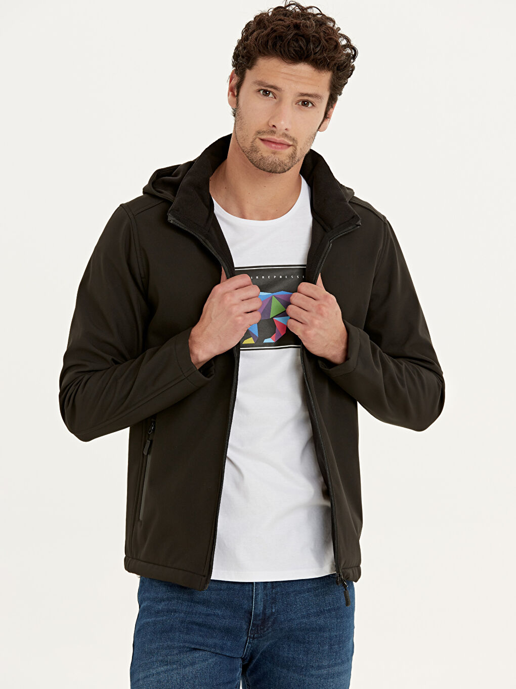 Пальто с высоким воротником для мужчин-1