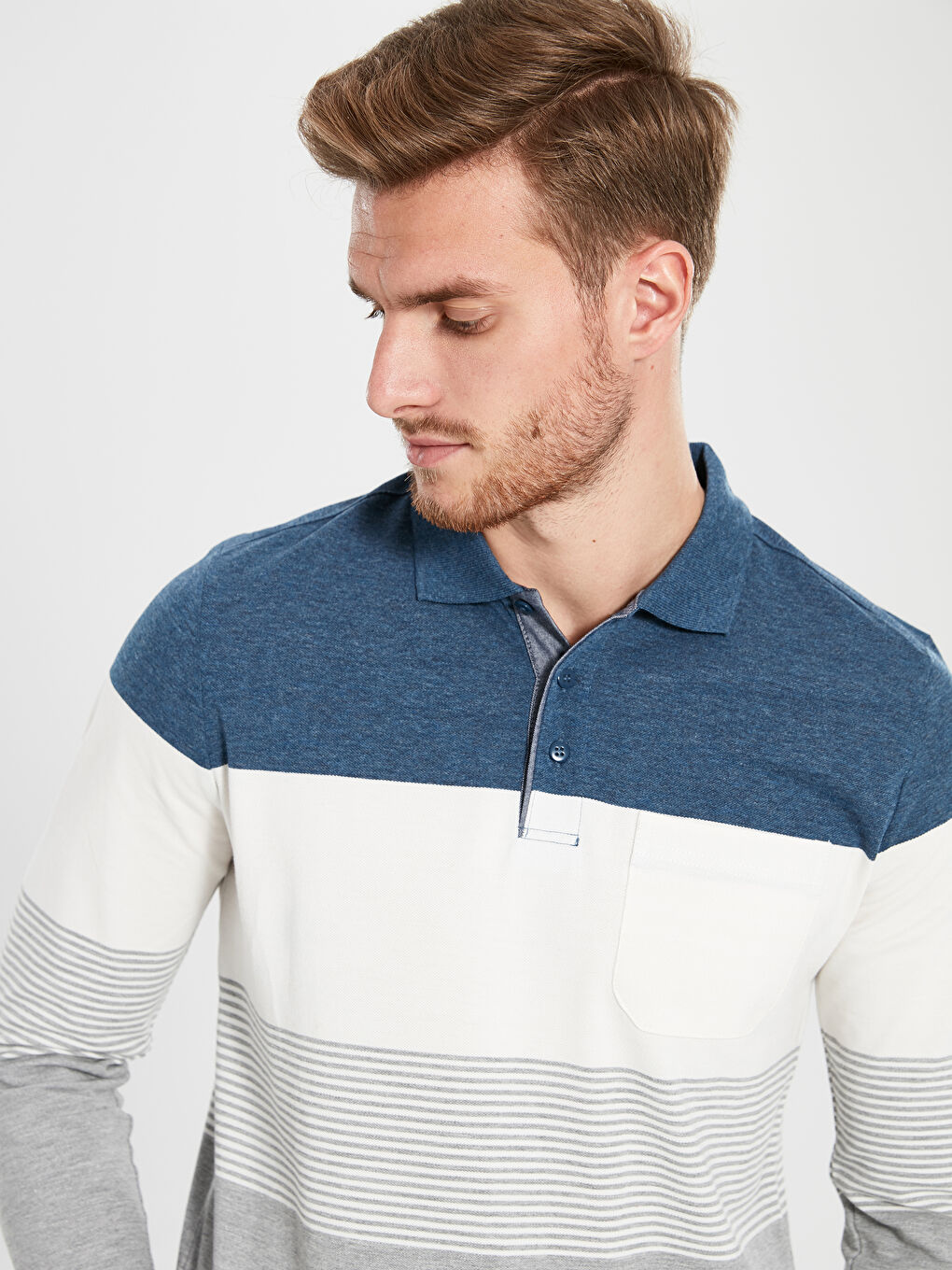 İndigo Polo Yaka Kısa Kollu Pike Erkek Tişört-2