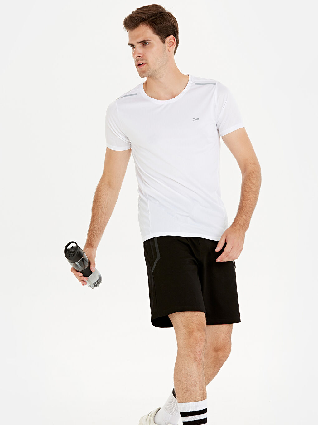 Optik Beyaz Spor Tişört-1