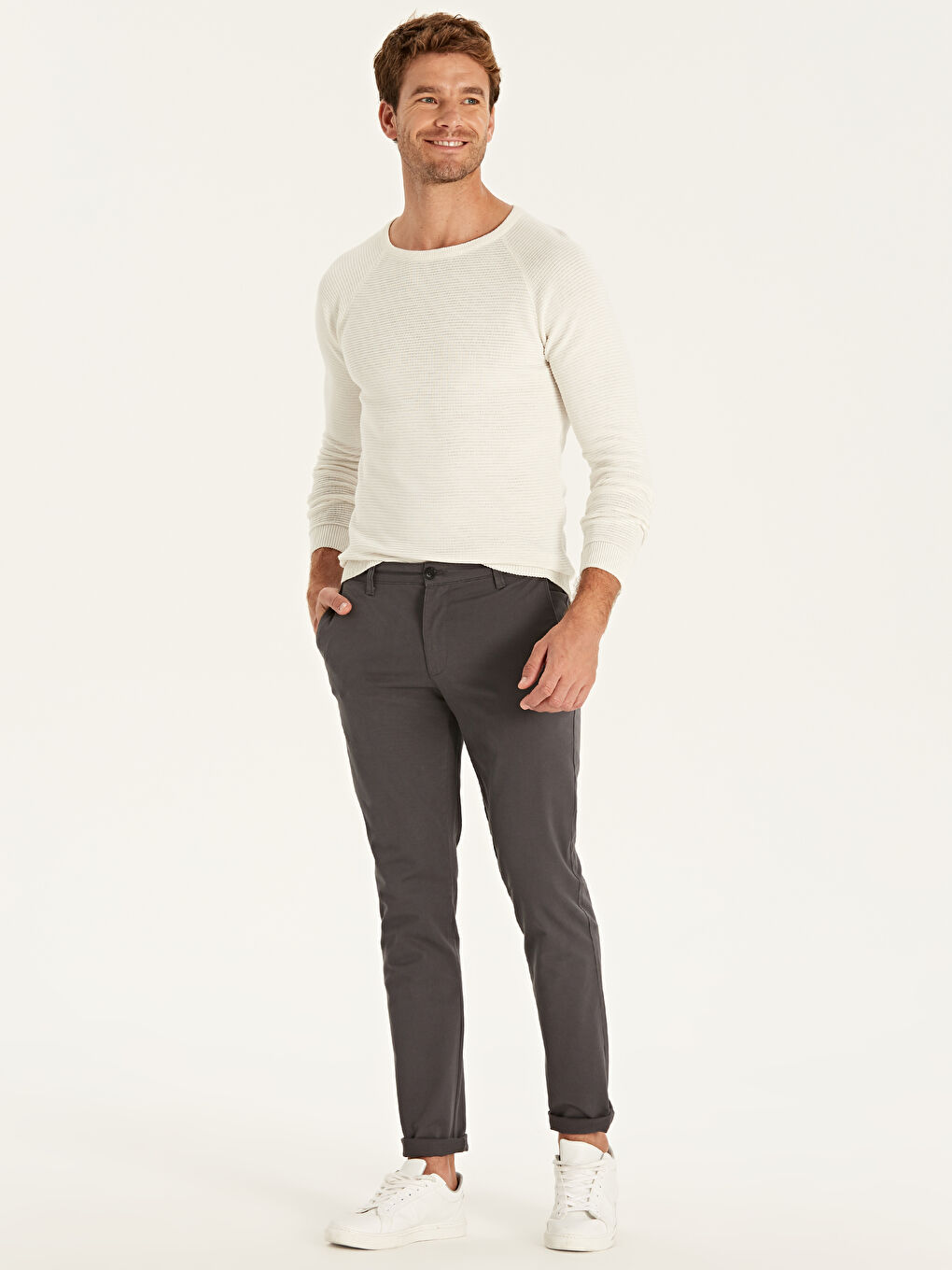 Pantalon chino GRIS Homme