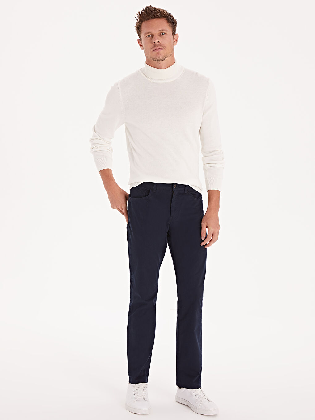 Lacivert Normal Kalıp Erkek Chino Pantolon