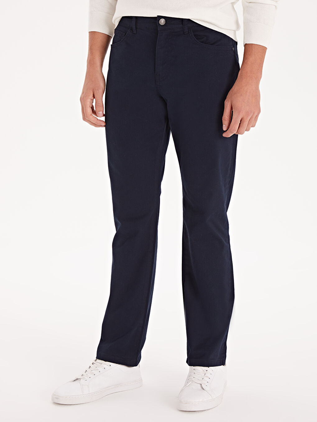 Lacivert Normal Kalıp Erkek Chino Pantolon-1