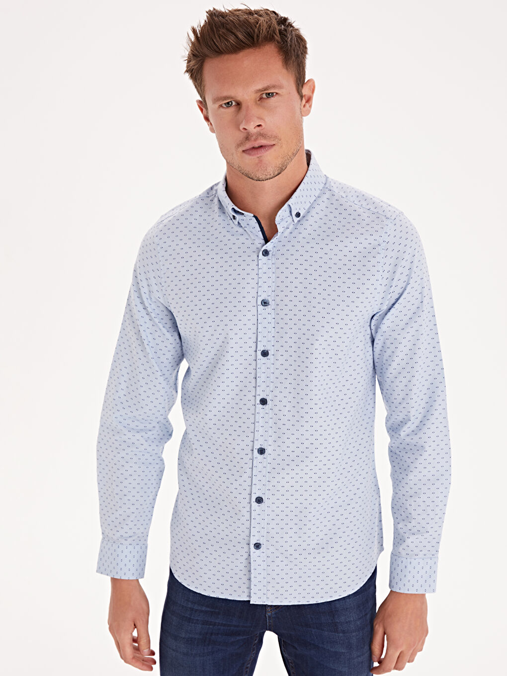 Mavi Slim Fit Uzun Kollu Oxford Erkek Gömlek-1