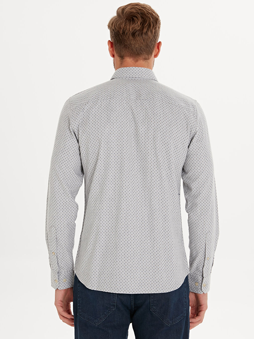 ерлерге арналған тар пішім ұзын жең жейде-4