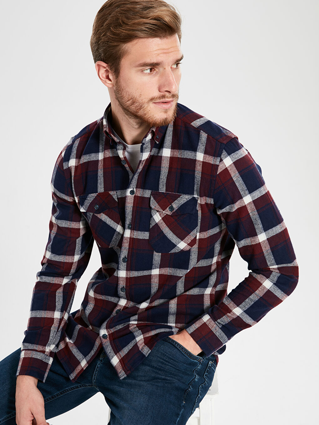 Chemise ROUGE BORDEAUX Homme-1