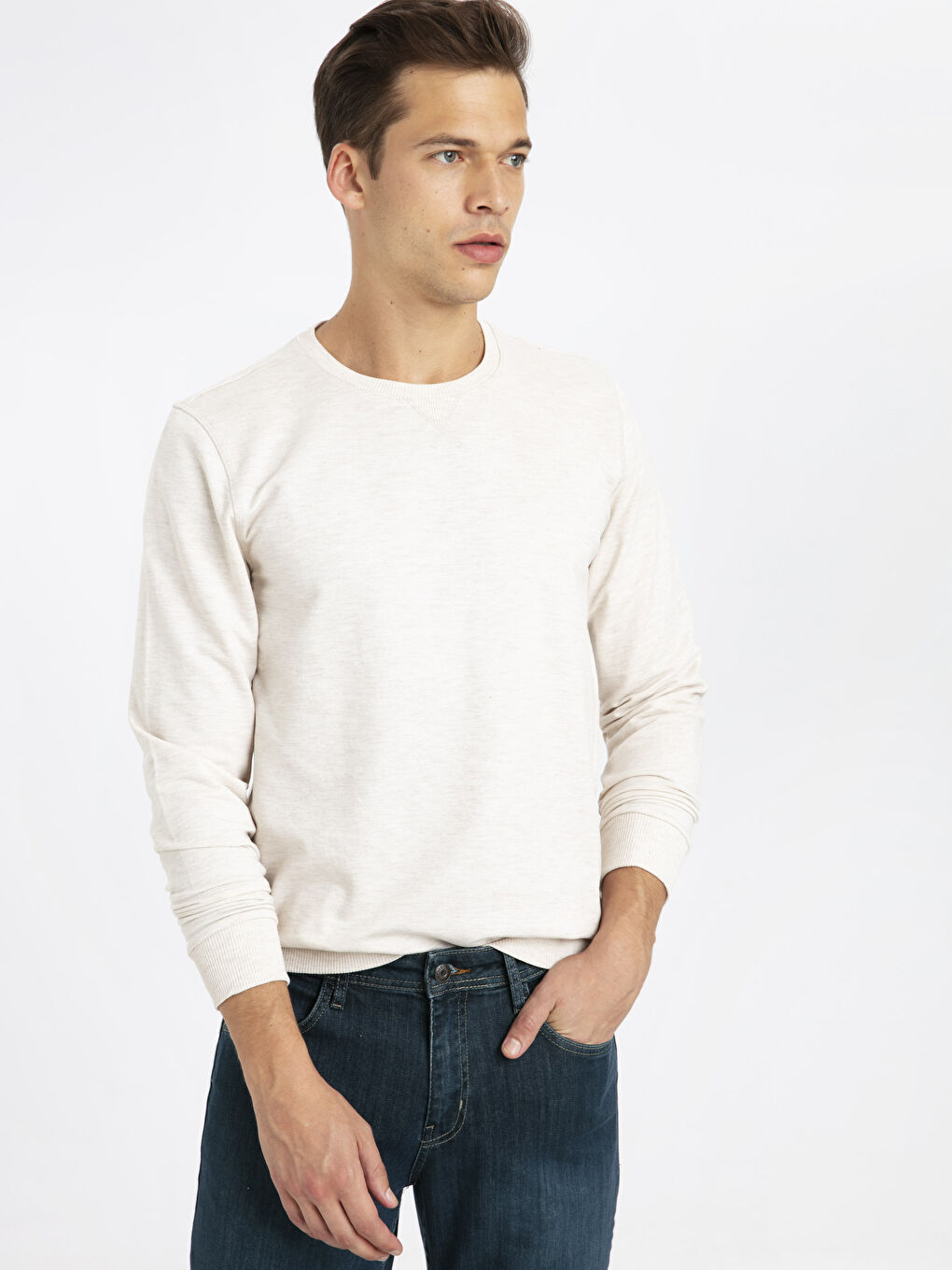 Bej Melanj Sweatshirt