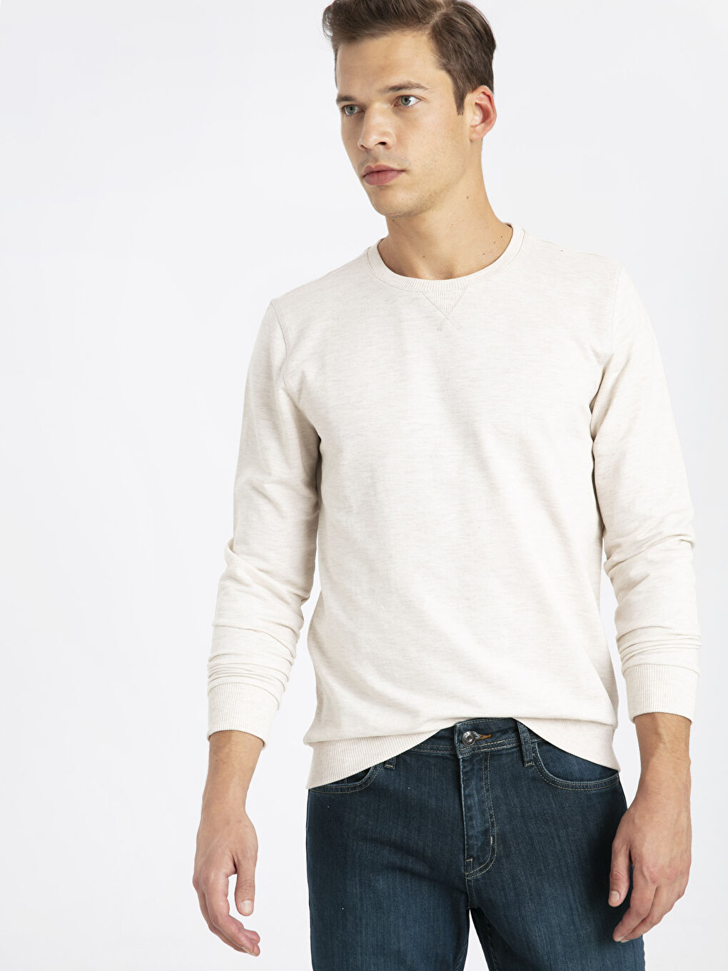 Bej Melanj Sweatshirt-1