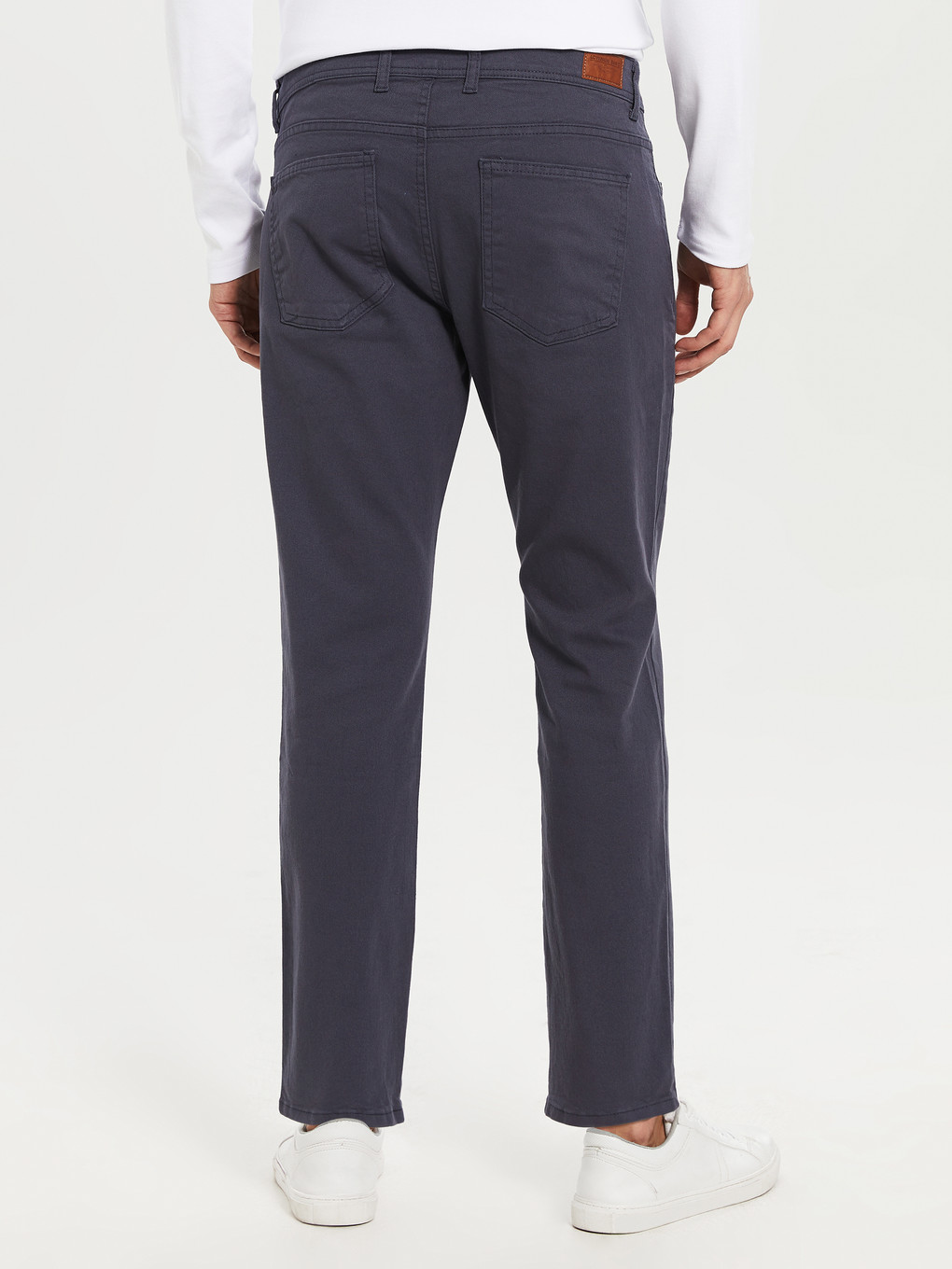 Antrasit Dar Kalıp Gabardin Erkek Chino Pantolon-3