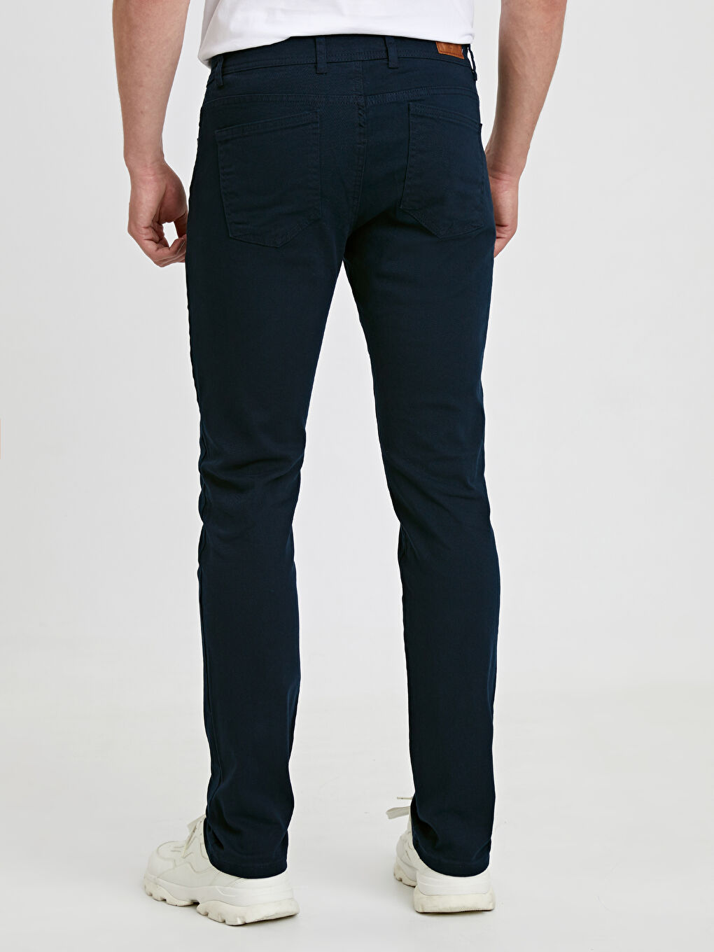 Lacivert Dar Kalıp Gabardin Erkek Chino Pantolon-2