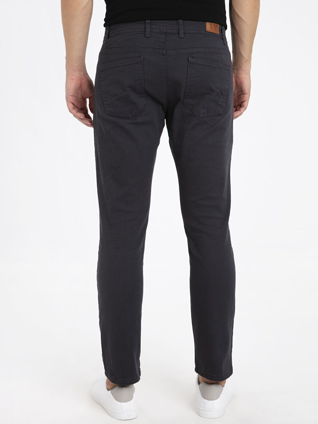 Antrasit Dar Kalıp Gabardin Erkek Chino Pantolon-2
