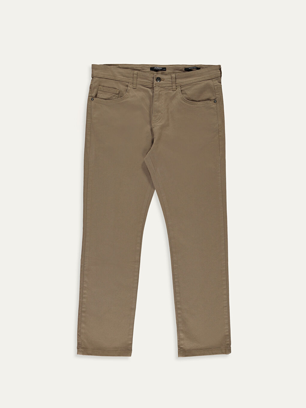Bej Dar Kalıp Gabardin Erkek Chino Pantolon